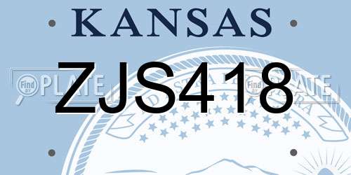 ZJS418 Kansas License Plate