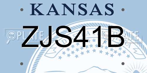 ZJS41B Kansas License Plate