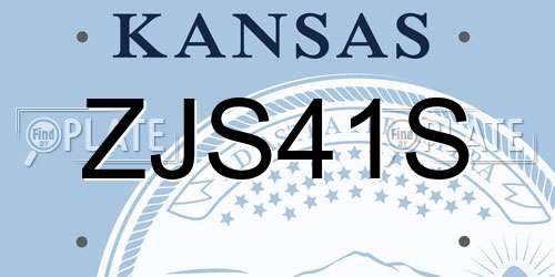 ZJS41S Kansas License Plate