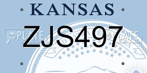 ZJS497 Kansas License Plate