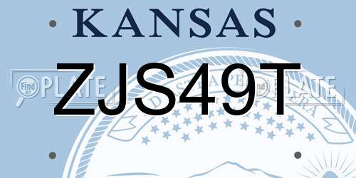 ZJS49T Kansas License Plate