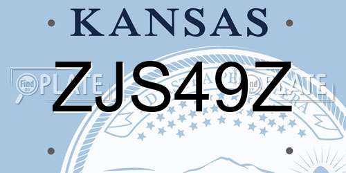 ZJS49Z Kansas License Plate