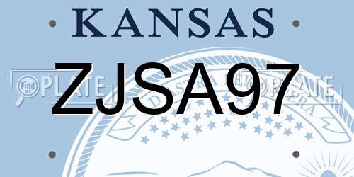 ZJSA97 Kansas License Plate
