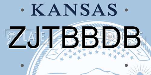 ZJTBBDB Kansas License Plate