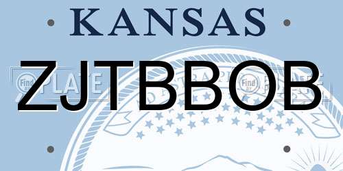 ZJTBBOB Kansas License Plate