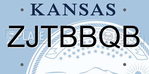 ZJTBBQB Kansas License Plate