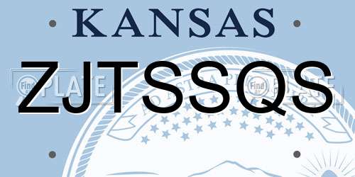 ZJTSSQS Kansas License Plate