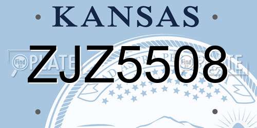 ZJZ5508 Kansas License Plate