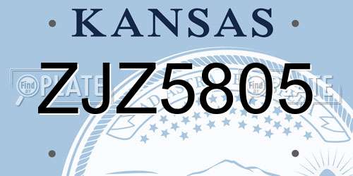 ZJZ5805 Kansas License Plate