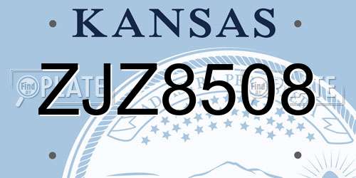 ZJZ8508 Kansas License Plate