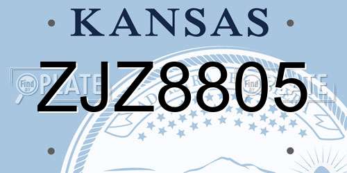 ZJZ8805 Kansas License Plate