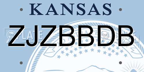 ZJZBBDB Kansas License Plate