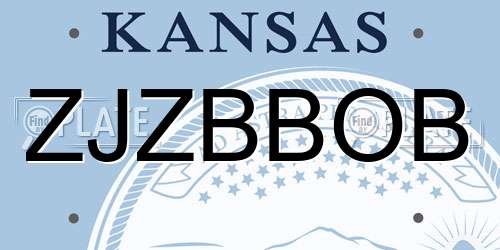 ZJZBBOB Kansas License Plate