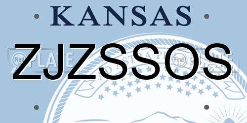 ZJZSSOS Kansas License Plate