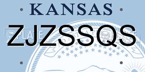 ZJZSSQS Kansas License Plate
