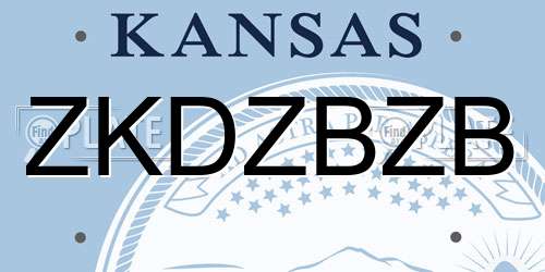 ZKDZBZB Kansas License Plate