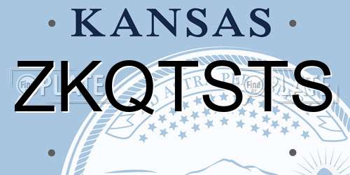 ZKQTSTS Kansas License Plate