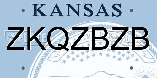 ZKQZBZB Kansas License Plate
