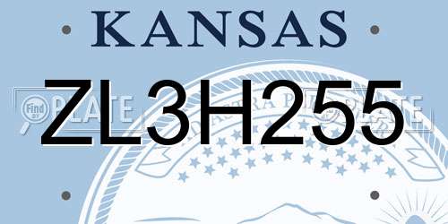 ZL3H255 Kansas License Plate