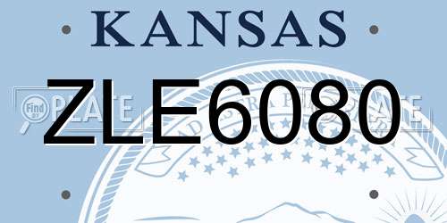 ZLE6080 Kansas License Plate