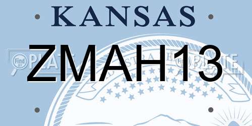 ZMAH13 Kansas License Plate