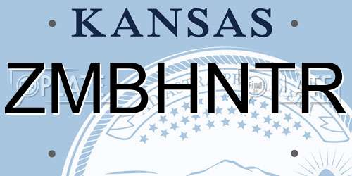 ZMBHNTR Kansas License Plate