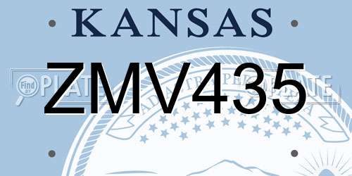 ZMV435 Kansas License Plate