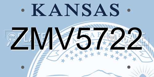 ZMV5722 Kansas License Plate