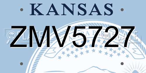 ZMV5727 Kansas License Plate