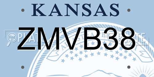 ZMVB38 Kansas License Plate