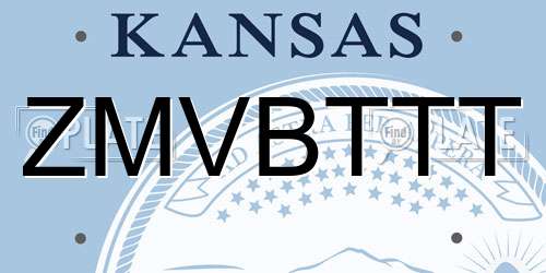 ZMVBTTT Kansas License Plate