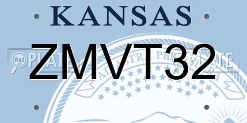 ZMVT32 Kansas License Plate