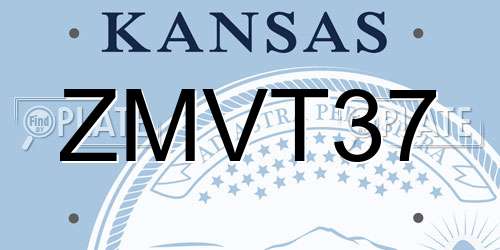 ZMVT37 Kansas License Plate