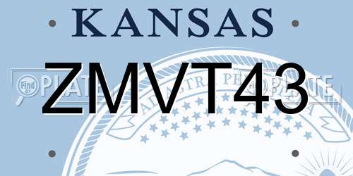 ZMVT43 Kansas License Plate