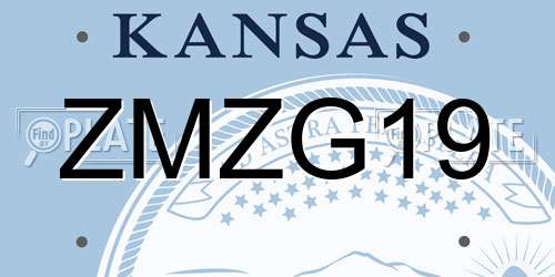 ZMZG19 Kansas License Plate