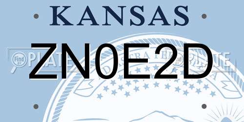 ZN0E2D Kansas License Plate