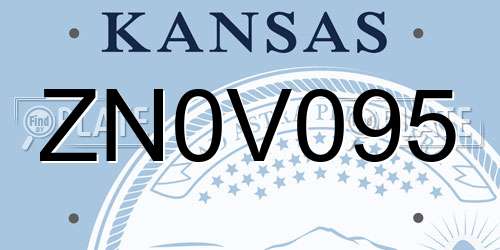 ZN0V095 Kansas License Plate