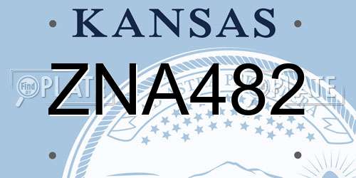 ZNA482 Kansas License Plate
