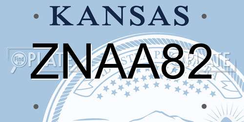ZNAA82 Kansas License Plate