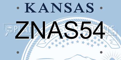 ZNAS54 Kansas License Plate