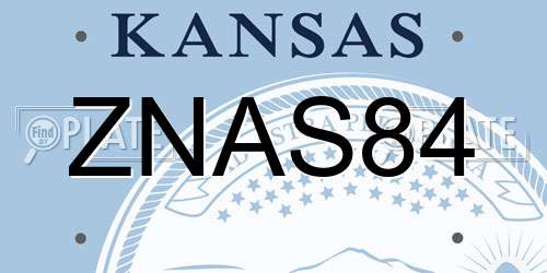 ZNAS84 Kansas License Plate