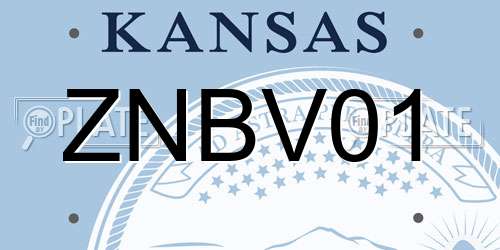 ZNBV01 Kansas License Plate
