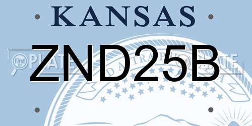 ZND25B Kansas License Plate