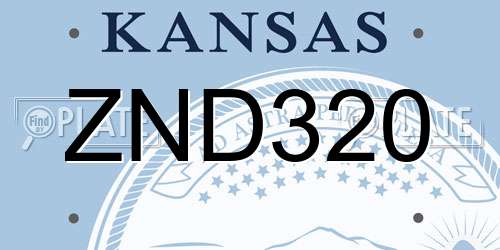 ZND320 Kansas License Plate