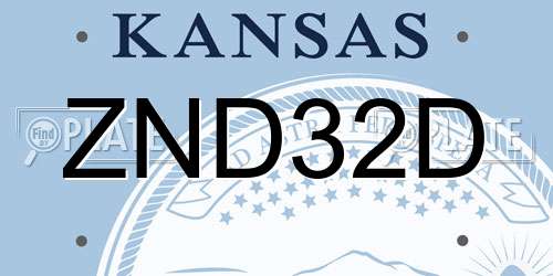 ZND32D Kansas License Plate