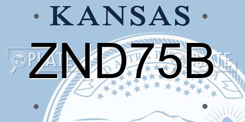ZND75B Kansas License Plate