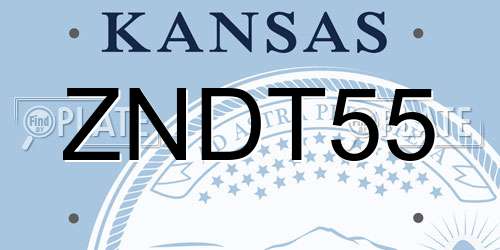 ZNDT55 Kansas License Plate