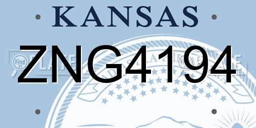 ZNG4194 Kansas License Plate