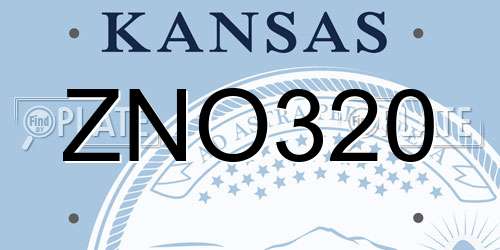 ZNO320 Kansas License Plate