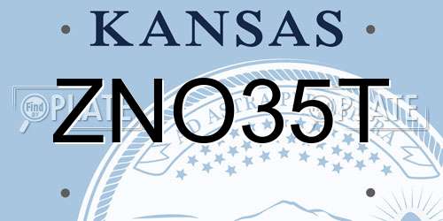 ZNO35T Kansas License Plate